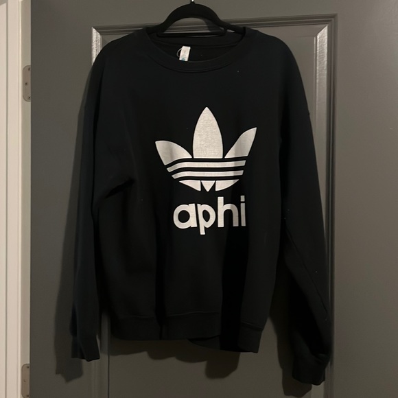 Aphi adidas alpha phi crewneck size large in black - Picture 1 of 3
